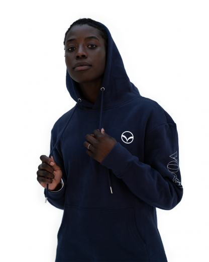 Lux silken navy unisex hoodie