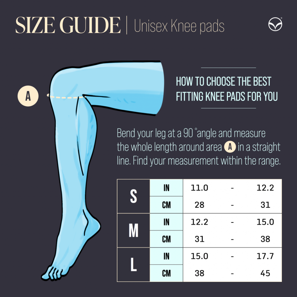 VOQA unisex knee pad size chart